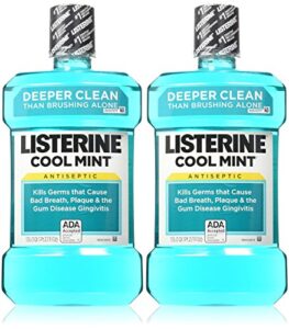 listerine antiseptic cool mint mouthwash, 1.5 l, 50.72 oz (pack of 2)