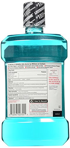 Listerine Antiseptic Cool Mint Mouthwash, 1.5 L, 50.72 oz (Pack of 2)