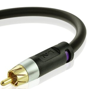 mediabridge™ ultra series subwoofer cable (6 feet) - dual shielded with gold plated rca to rca connectors - black - (part# cj06-6br-g1)