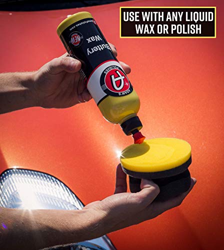 Adam's Yellow Hex Grip Car Wax Foam Applicator - Car Detailing Tool for Waxing Kit Glaze Sealant Liquid Paste Wax Ceramic Coating | Paint & Auto Part Accessories | Car Wash Kit Cleaning Supplies