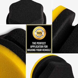 Adam's Yellow Hex Grip Car Wax Foam Applicator - Car Detailing Tool for Waxing Kit Glaze Sealant Liquid Paste Wax Ceramic Coating | Paint & Auto Part Accessories | Car Wash Kit Cleaning Supplies