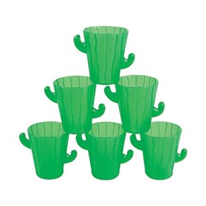 plastic cactus shot glasses, set of 12 - each holds 2 oz - fiesta and cinco de mayo party supplies