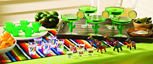 Plastic Cactus Shot Glasses, Set of 12 - Each Holds 2 oz - Fiesta and Cinco de Mayo Party Supplies