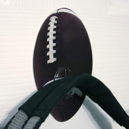 Football Self Adhesive Utility Hook - Set of 12 - Boys Bedroom, Bathroom, Back to School, Locker, Wall Hanger, Super Bowl Party Decoration