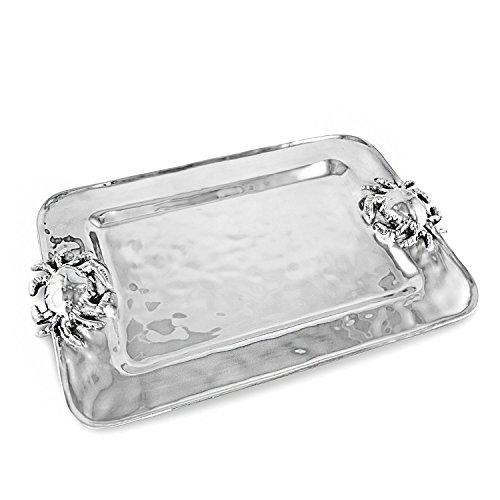 Beatriz Ball 6389 Metallic Ocean Crab Rectangular Serving Platters