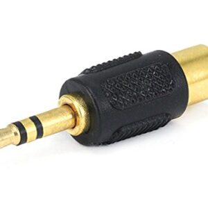 Monoprice 107147 3.5mm Stereo Plug to RCA Jack Adaptor, Gold Plated, Black