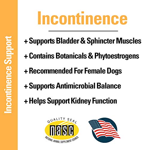 Vet Classics Bladder, Incontinence Support Dog Supplement – Supports Bladder Health for Dogs, Helps With Pet Incontinence – Includes Phytoestrogens, Botanicals – Chewable Tablets – 120 Ct.