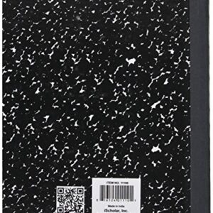 iScholar Composition Book, 100 Sheets, 5 x 5 Graph Ruled, 9.75 x 7.5-Inches, Black Marble Cover (11100)