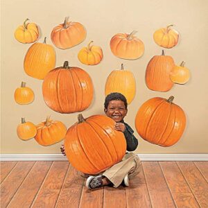 jumbo pumpkins classroom cutouts - 50 realistic looking pieces in 5 sizes - fall classroom decor and teacher supplies