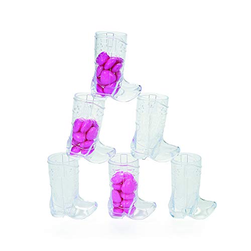 Fun Express Fun Express Plastic Mini Boot Glasses, Bachelorette Party, Cowbow and Cowgirl Birthday Supplies, 12 Pieces