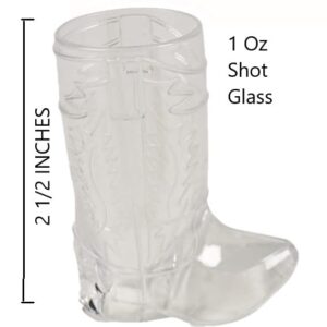 Fun Express Fun Express Plastic Mini Boot Glasses, Bachelorette Party, Cowbow and Cowgirl Birthday Supplies, 12 Pieces