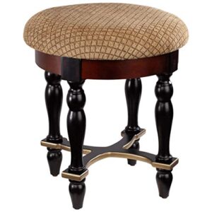 design toscano grand duchess vanity stool, 17 inch, walnut
