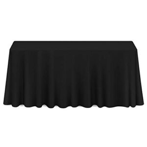 lann's linens - 90" x 156" premium tablecloth for wedding/banquet/restaurant - rectangular polyester fabric table cloth - black