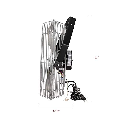 TPI Corporation U18-TE Series Industrial Mounted Workstation Fan, Versatile Wall or Ceiling Mount Fan, 3 Speed Motor, 120 Volt, 10' Cordset, Pull Chain Switch