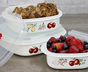 Reston Lloyd 6-Piece Microwave Cookware, Steamer, Storage Set Corelle Coordinates, 3, White