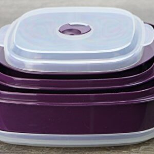 Calypso Basics by Reston Lloyd 6-Piece Microwave Cookware, Steamer and Storage Set, Plum