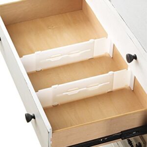 Whitmor Adjustable Organizers Drawer Dividers, Set of 2, White