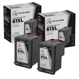 ld products remanufactured ink cartridge replacements for hp 61xl ch563wn high yield (black, 2-pack)