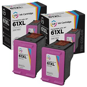ld products remanufactured ink cartridge replacement for hp 61xl ch564wn high yield (tri color, 2-pack)