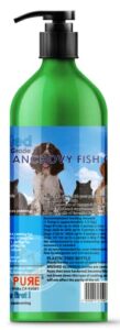 iceland pure unscented pharmaceutical grade sardine anchovy oil - bpa-free safe, pure omega 3 fish oil for dogs and cats - bpa-free brushed aluminum epoxy coated bottle with pump 33oz