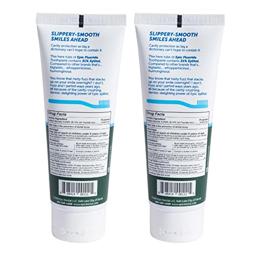Epic Dental 31% Xylitol Toothpaste, Spearmint, 4.9 Ounce (Pack of 2)
