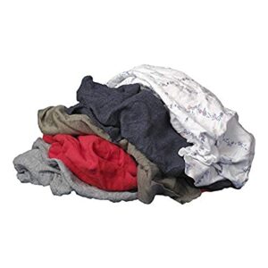 buffalo industries (10080pb) recycled multicolored t-shirt cloth rags, 4 lb. bag, all-purpose rag for cleaning, paint spills and cleanup, staining, polishing, dusting, made from recycled materials