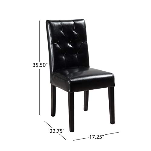 Christopher Knight Home Gentry Bonded Leather Dining Chairs, 2-Pcs Set, Black