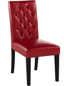 christopher knight home gentry bonded leather dining chairs, 2-pcs set, red