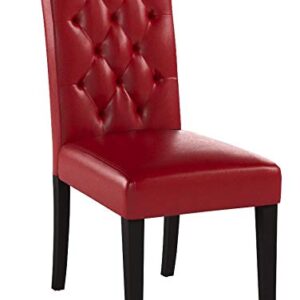 Christopher Knight Home Gentry Bonded Leather Dining Chairs, 2-Pcs Set, Red