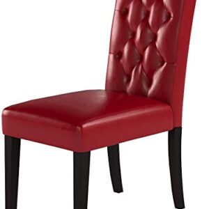 Christopher Knight Home Gentry Bonded Leather Dining Chairs, 2-Pcs Set, Red