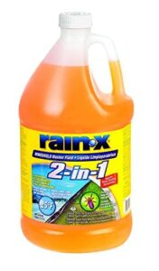 rain-x 113645 de-icer & bug remover windshield washer fluid, 1 gallon (pack of 6)