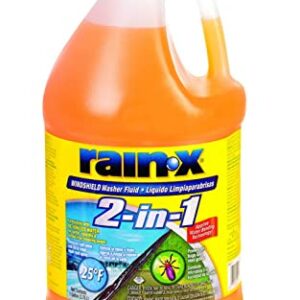 Rain-x 113645 De-icer & Bug Remover Windshield Washer Fluid, 1 Gallon (Pack of 6)