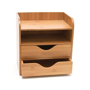 lipper international 1804 bamboo wood 4-tier desk and office supply organizer, 7 5/8" x 5 1/8" x 8 1/4"