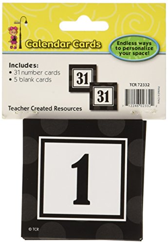 Teacher Created Resources Black Sassy Solids Double-Sided Calendar Cards