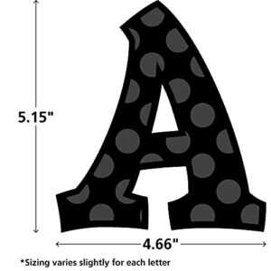 Teacher Created Resources 75262 Black Sassy Solids 5-Inch Sassy Font Letters