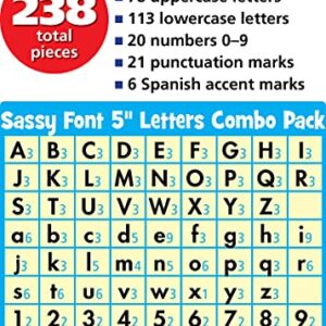 Teacher Created Resources 75262 Black Sassy Solids 5-Inch Sassy Font Letters