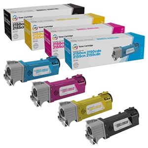 ld products compatible toner cartridge replacements for dell color laser 2150 & dell multi-function 2155 high yield (black, cyan, magenta, yellow, 4-pack)
