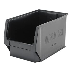 quantum storage qms533bk 3-pack magnum heavy duty plastic storage bin, 19-3/4" x 12-3/8" x 11-7/8", black