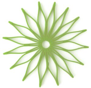 spice ratchet blossom multi-use silicone trivet, kiwi green
