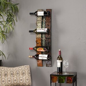 SEI Furniture Adriano Wall Mount Storage Wine Rack, 7.5 x 7.25 x 25 inches, Multicolor