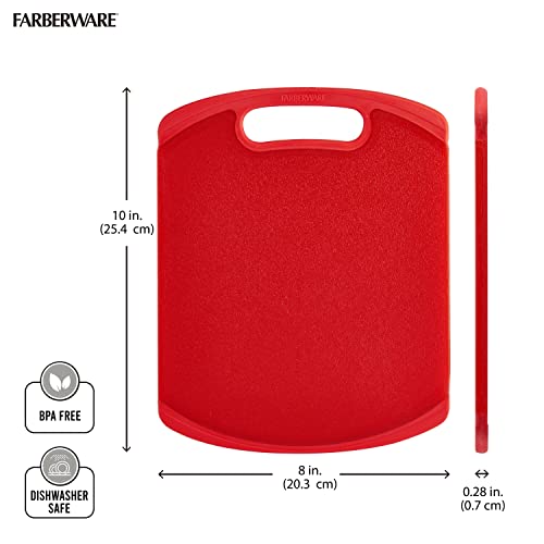 Farberware Nonslip Cutting Board 8-Inch-by-10-Inch, Red