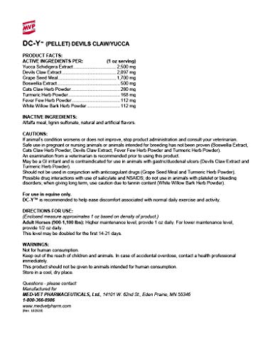 Med-Vet Pharmaceuticals DC-Y (15lb) Aids in Minimizing Aches and Tenderness Associated with Every Day Activities in Horses