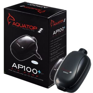Aquatop Breza Aquarium Air Pump Dual Outlet, Fully Adjustable, Super Quiet, up to 100 Gal Fish Tank, AP-100