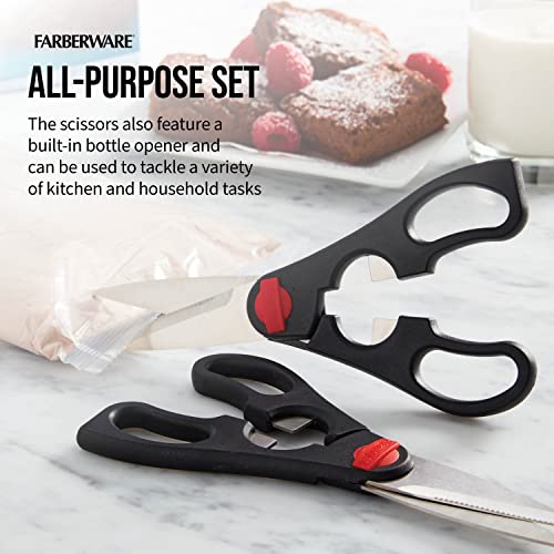 Farberware 2-Piece Stainless Steel Utility Shears, Black