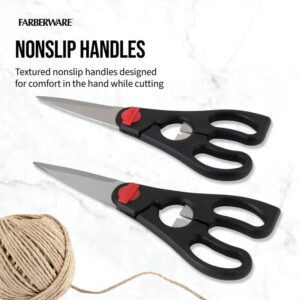 Farberware 2-Piece Stainless Steel Utility Shears, Black