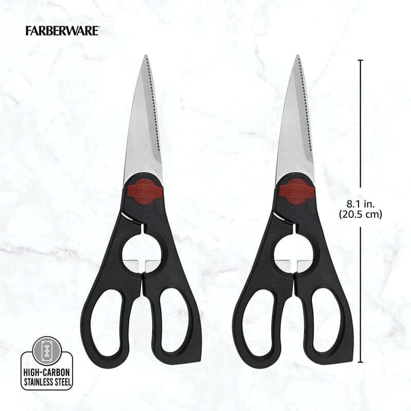 Farberware 2-Piece Stainless Steel Utility Shears, Black