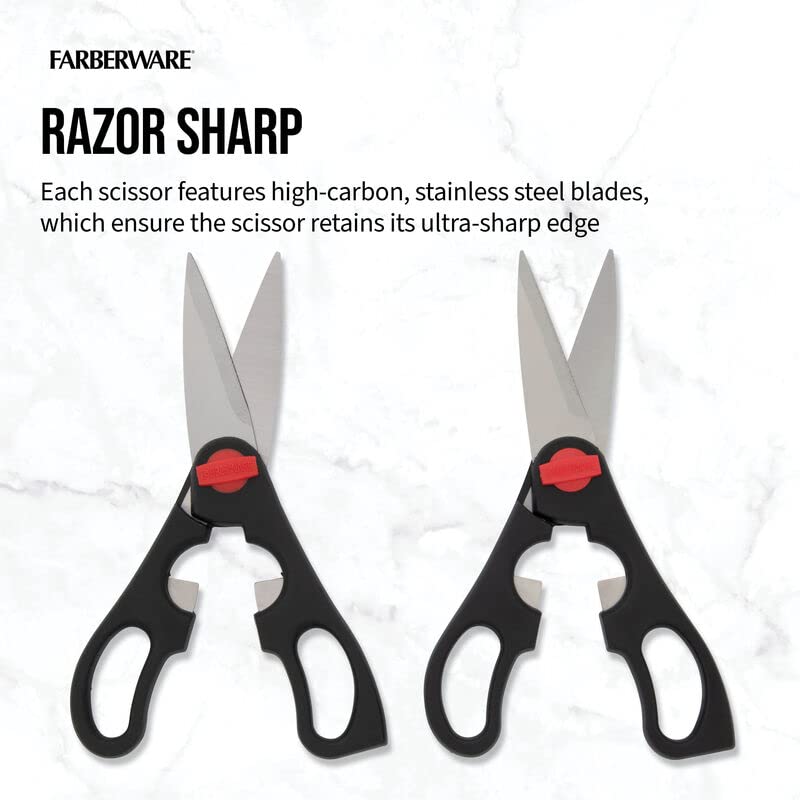 Farberware 2-Piece Stainless Steel Utility Shears, Black
