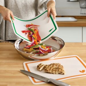 Farberware Flexible Cutting Mats with Food Icons, 11-Inch-by-15-Inch, Set of 4