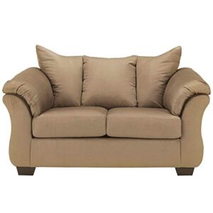 signature design by ashley darcy casual plush loveseat, brown