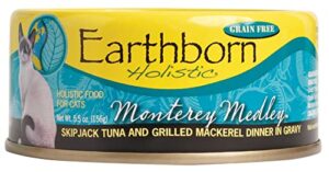 earthborn holistic monterey medley grain-free moist cat food, beige, 5.5 oz(pack of 24)